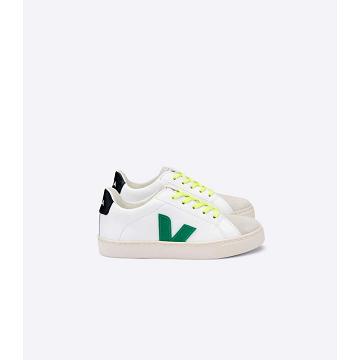 Veja ESPLAR LEATHER Tenisky Detske White/Green/Black | SK 820NWY